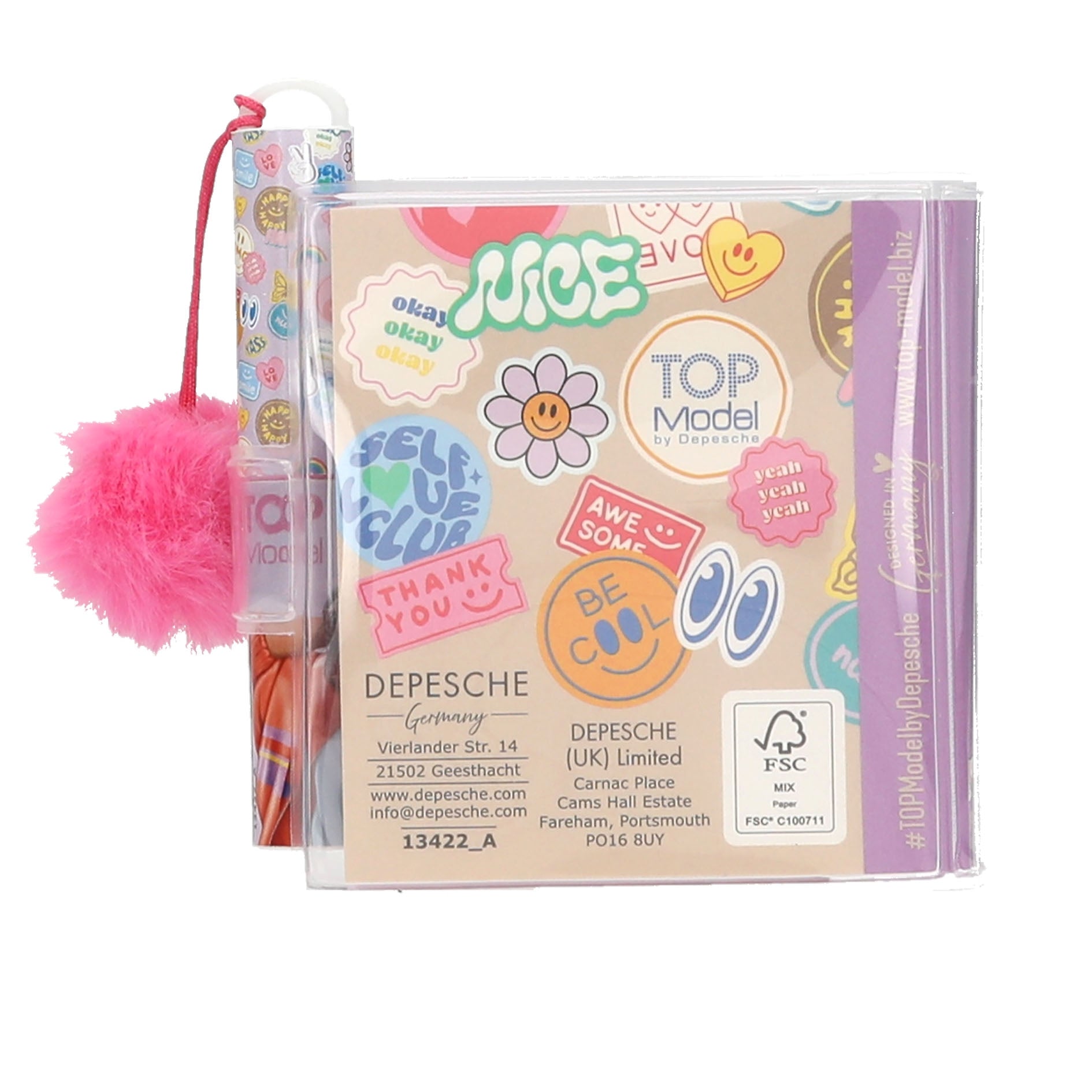 TOPModel mini bloc de notas con bolígrafo GIRL POWER