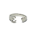Anillo acero letra - E