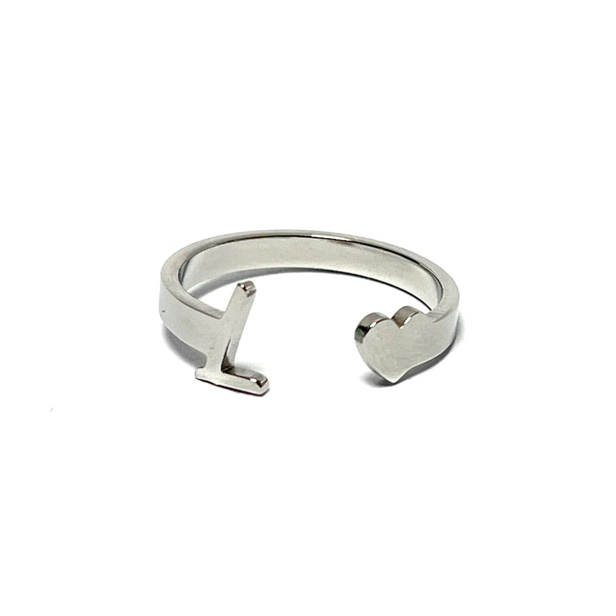 Anillo acero letra - L