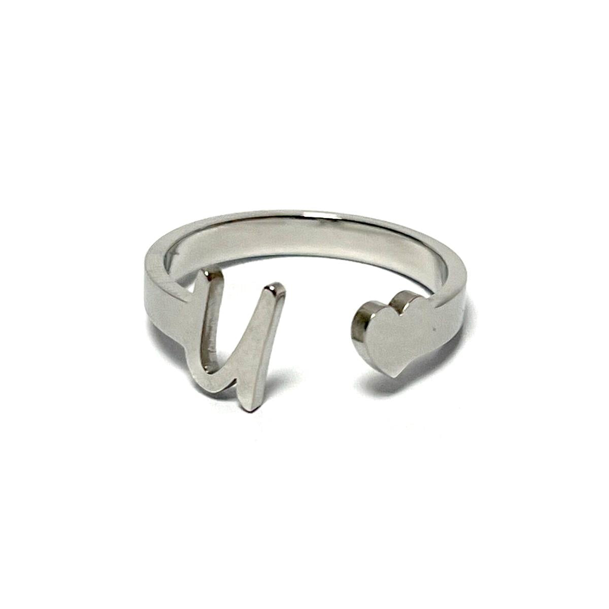 Anillo acero letra - U