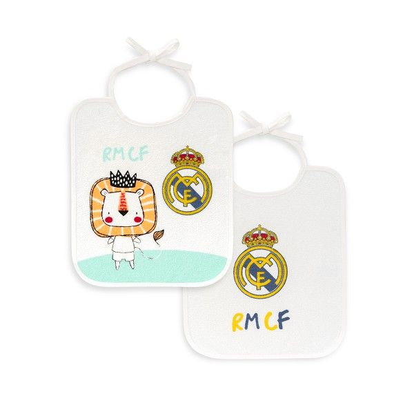 Set 2 BABEROS rizo plastificado oficial Real Madrid