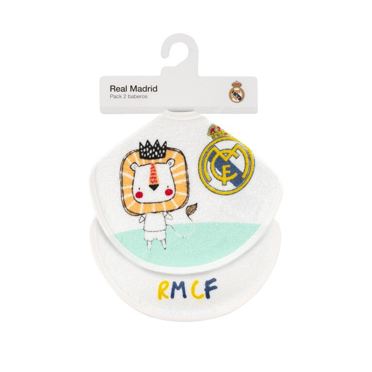 Set 2 BABEROS rizo plastificado oficial Real Madrid