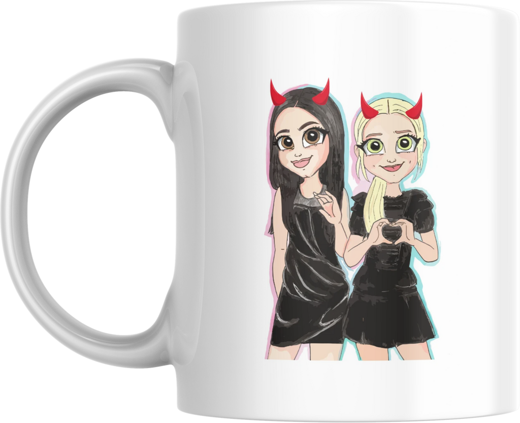 Taza "Mirar a tu amiga y saber que iréis juntas al infierno"