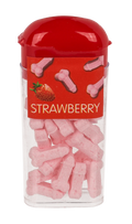 Botecito de caramelos con forma de pene sabor fresa de 18 g