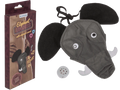 Tanga elefante gris con orejas, trompa y chip de sonido, presentado en caja de regalo