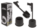 Escobillero negro Crime Scene Cleaner con mango en forma de pistola, cepillo, soporte y caja de regalo