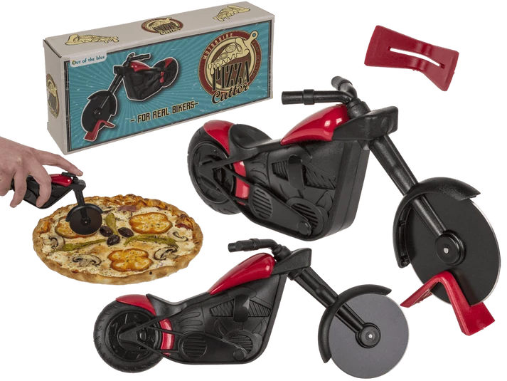 Cortador de pizza con forma de moto