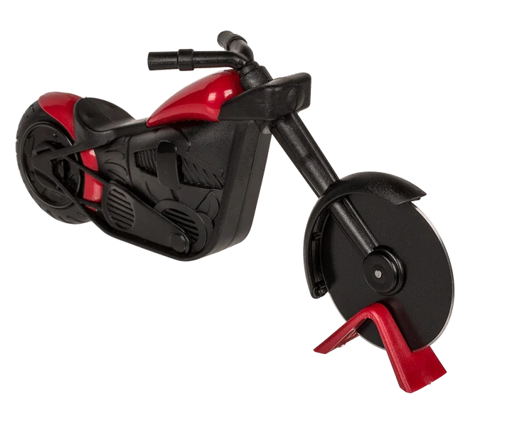 Cortador de pizza moto vista lateral