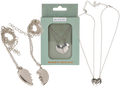 Set de dos collares magnéticos con corazón partido en caja de regalo