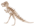 Esqueleto de dinosaurio bípedo de madera en puzzle tridimensional