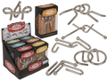 Juego de paciencia metálico de 9 cm con seis diseños de rompecabezas de alambre y caja individual; modelo aleatorio