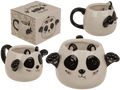 Taza Huggy Mug Panda de dolomita 450 ml, con cara y patitas de panda en relieve y caja de regalo