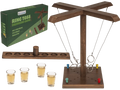 Juego de beber Ring Toss de anillas de madera para 2 a 4 jugadores, incluye cuatro vasos y caja regalo