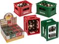 Abrebotellas magnético con forma de caja de cervezas en miniatura, colores rojo y verde surtidos