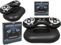 Sillón hinchable Game Controller negro con respaldo en forma de mando de videojuegos, dimensiones aprox. 115 × 70 × 55 cm