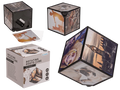 Cubo portafotos giratorio negro para seis fotografías, de 11 × 11 cm, con caja de presentación