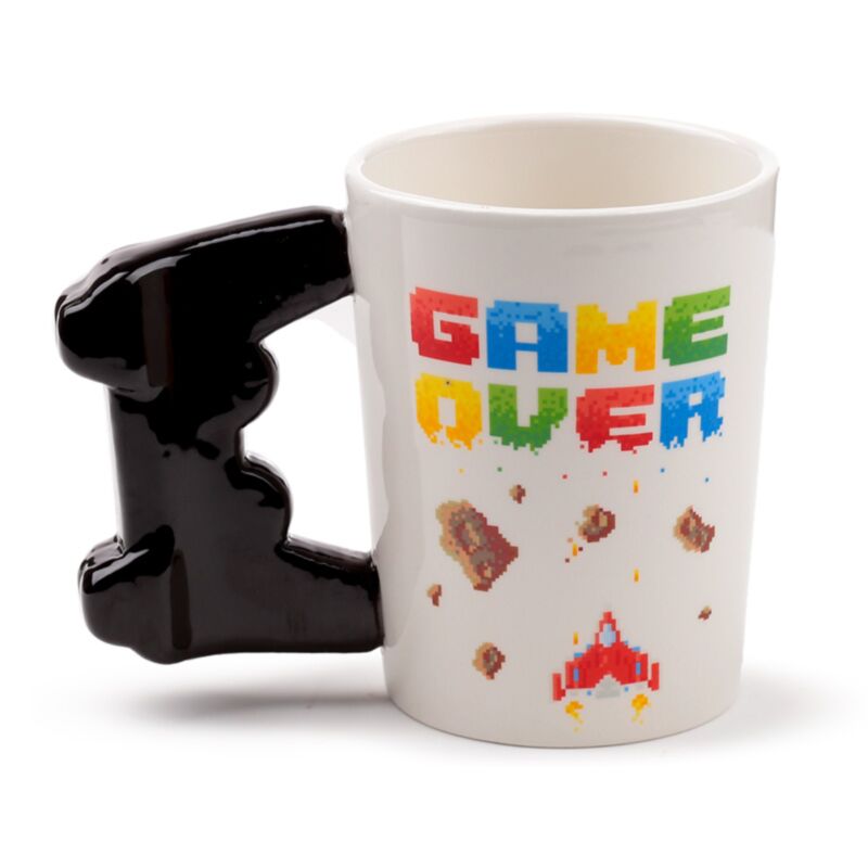 Game Over – Taza de Dolomita 400 ml con Asa en Forma de Mando