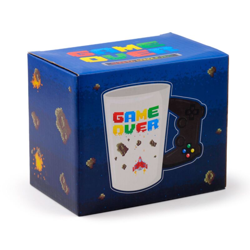 Game Over – Taza de Dolomita 400 ml con Asa en Forma de Mando