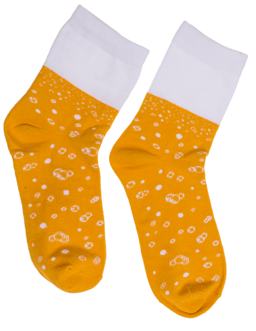 Calcetines con estampado de cerveza fuera de la lata