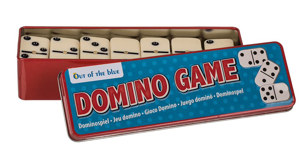Dominó clásico de 28 fichas en caja metálica