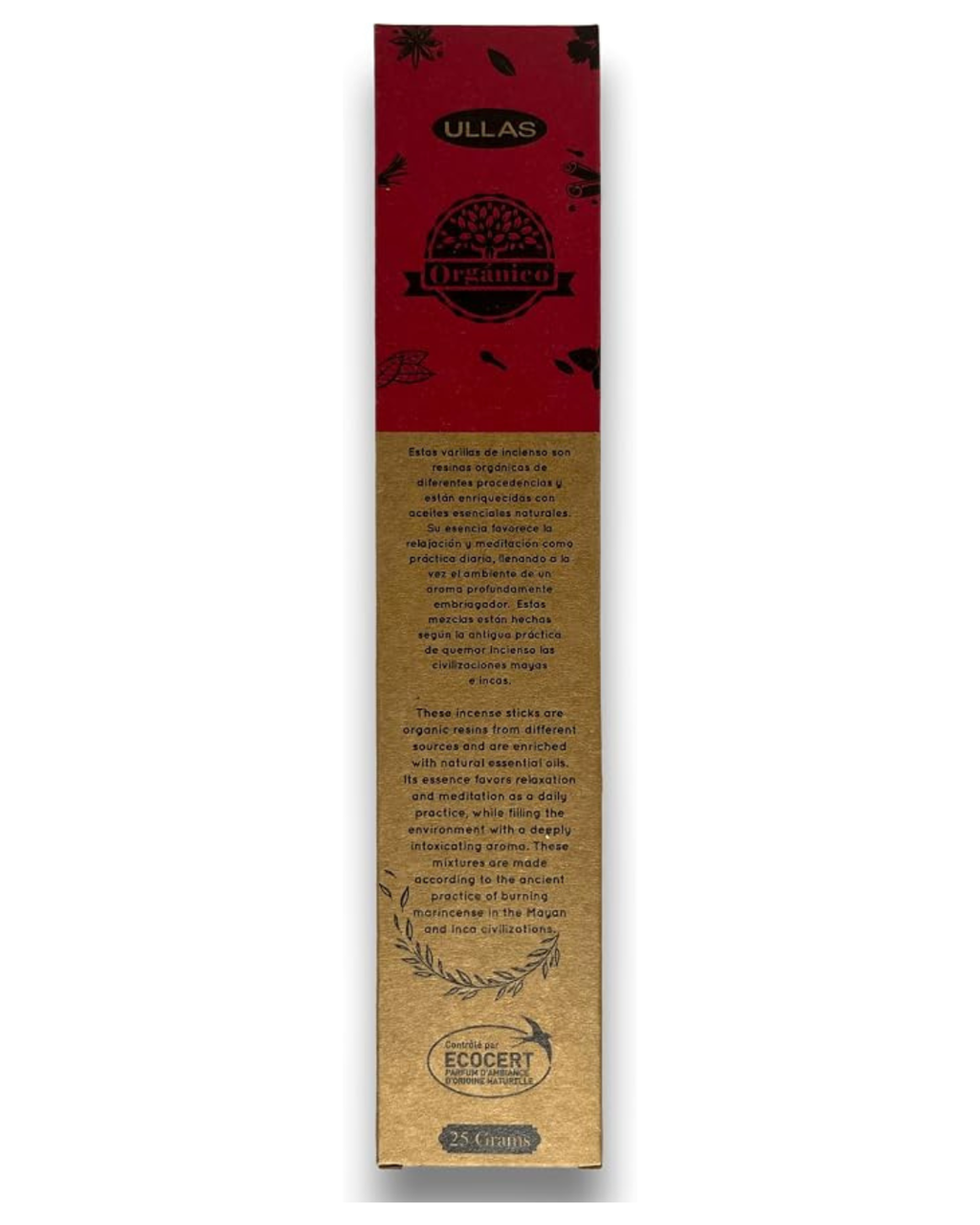 ULLAS – Incienso Orgánico de Palo Santo Hecho a Mano 25 g
