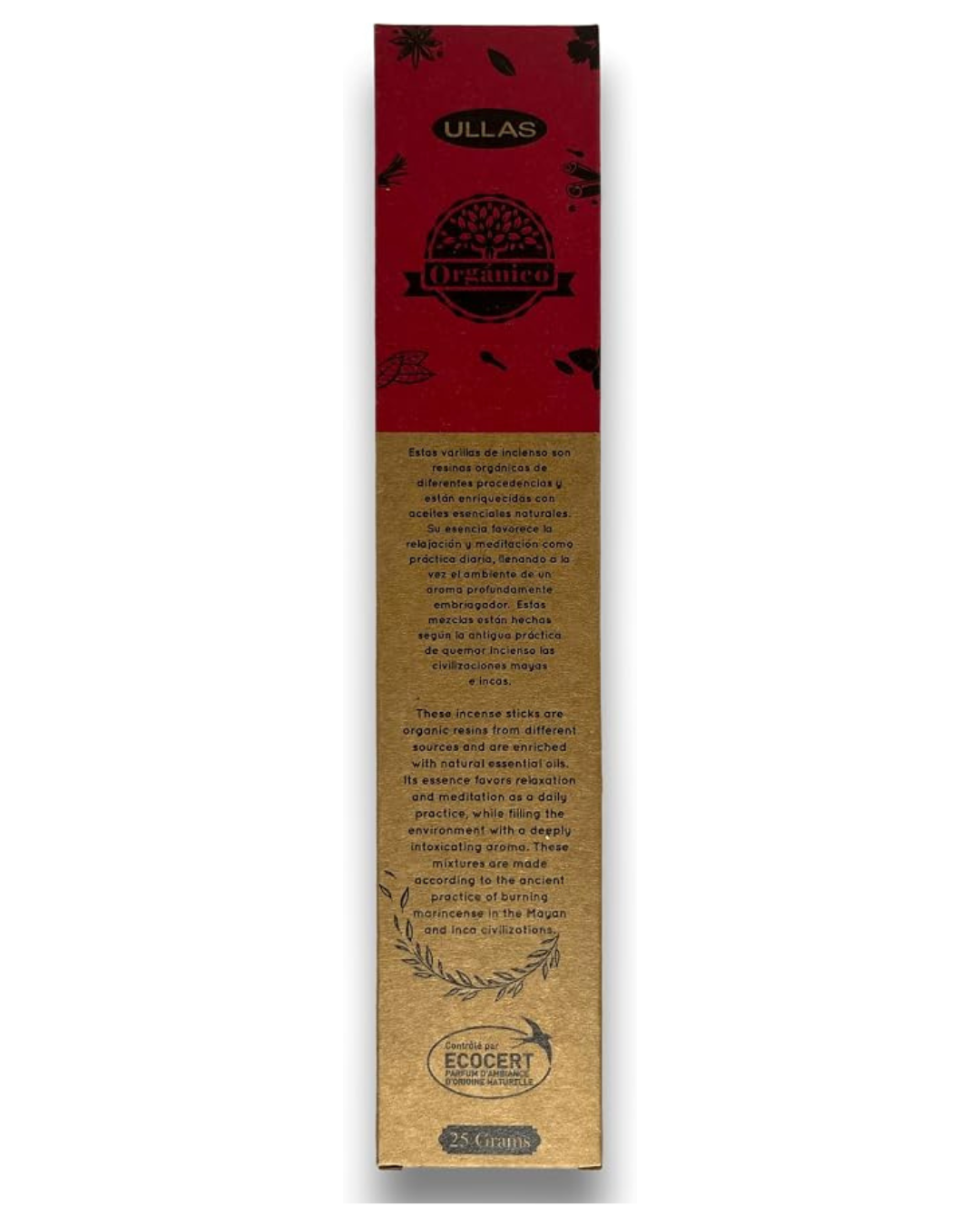 ULLAS – Incienso Orgánico de Palo Santo Hecho a Mano 25 g