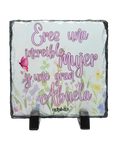 Placa Decorativa de Pizarra Natural "Eres una increíble mujer y una gran abuela" | 15x15 cm