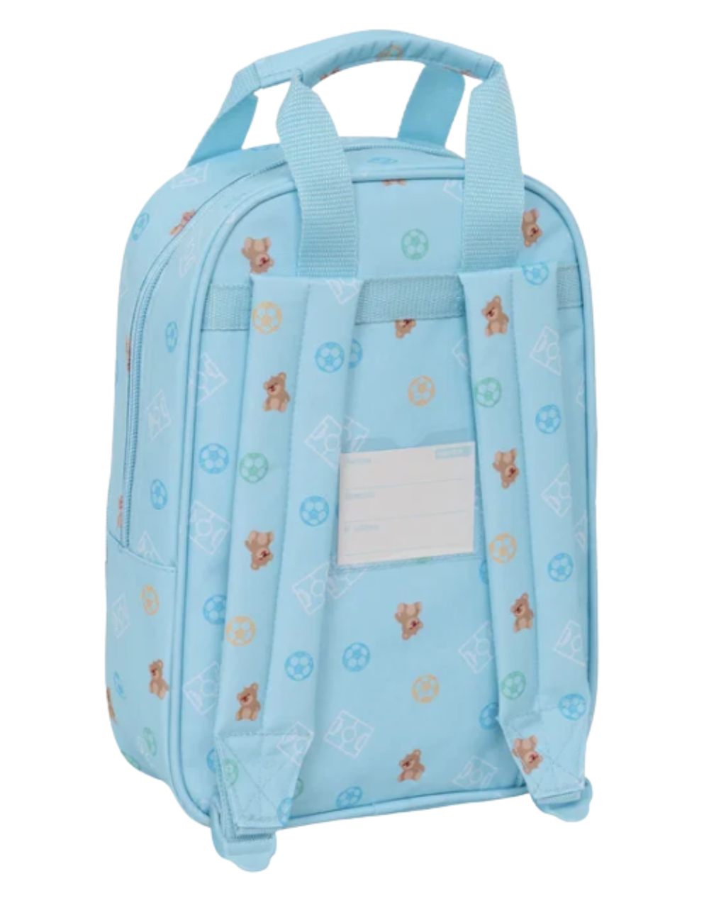 Mochila Infantil Real Madrid Oficial con Osito – 28 cm Azúl