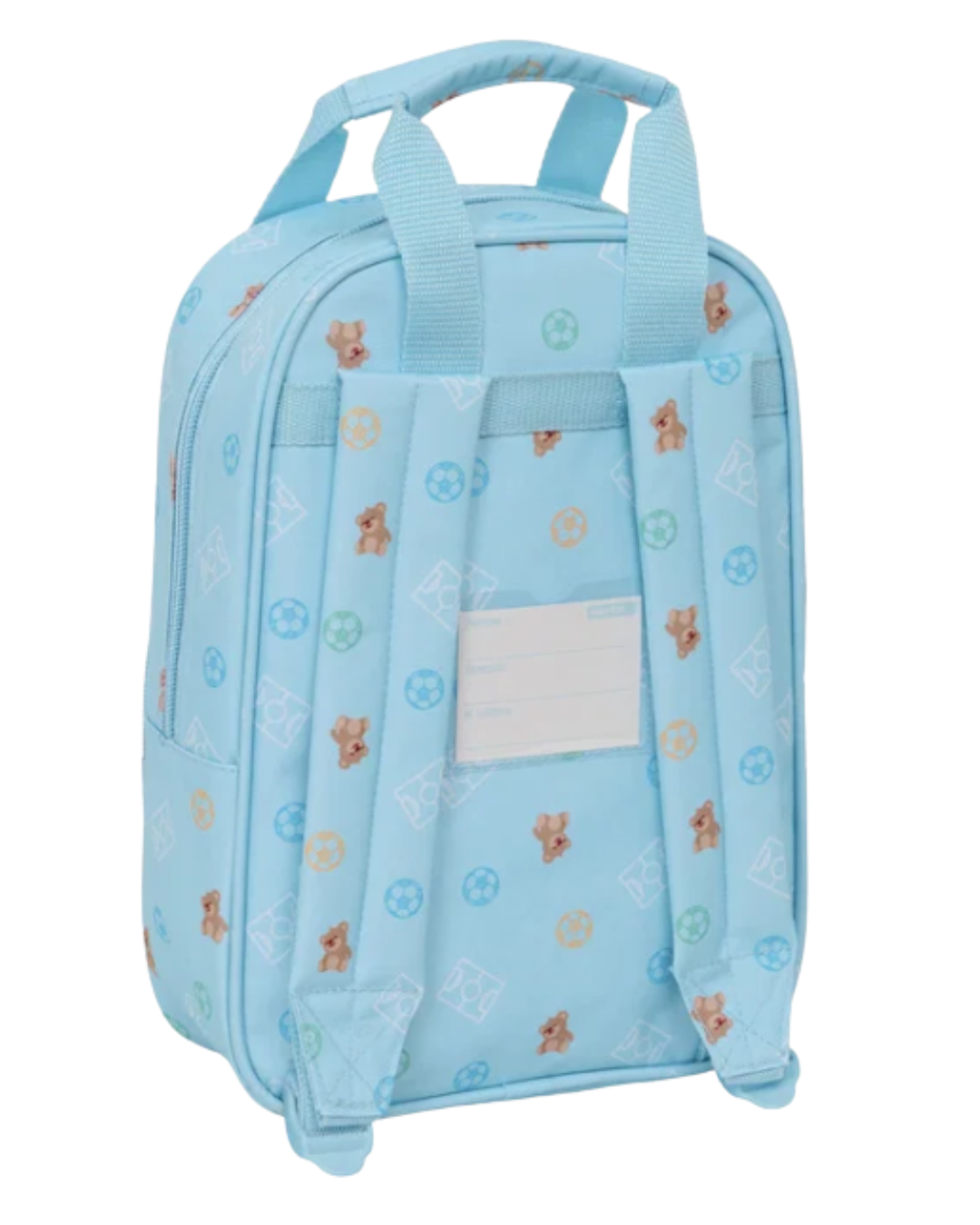 Mochila Infantil Real Madrid Oficial con Osito – 28 cm Azúl