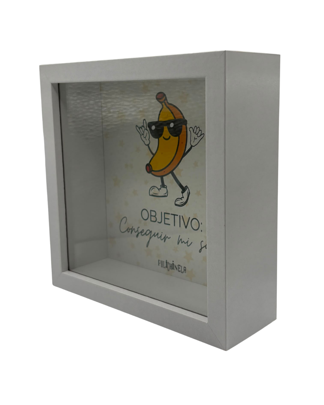 Hucha de Madera "Objetivo: Conseguir mi sueño" 15 x 15 cm | Diseño Exclusivo Polichinela