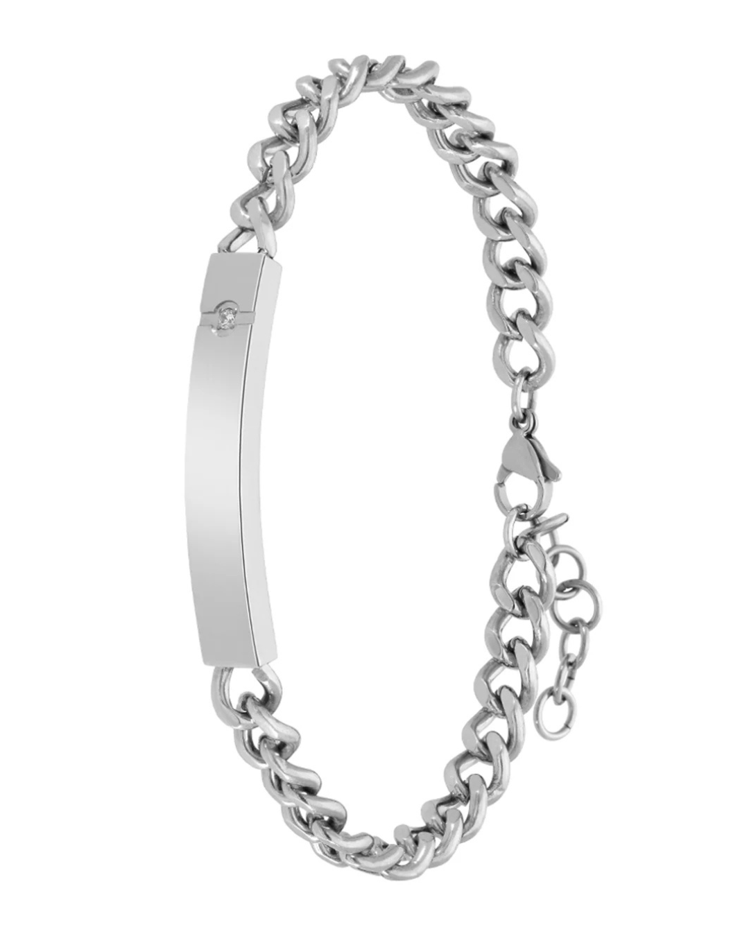 Pulsera de Hombre Marea Jewels C00103/389 de Acero Plateado con Placa