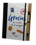 Libreta A5 + Boli "Gracias por enseñar con el corazón"