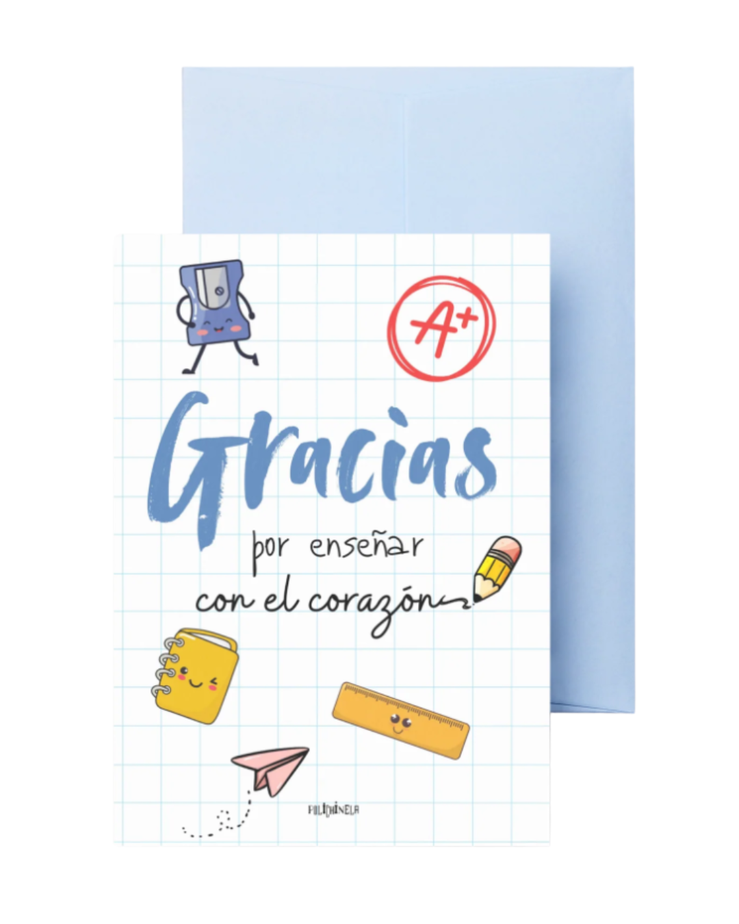 Tarjeta felicitación "Gracias por enseñar con el corazón"
