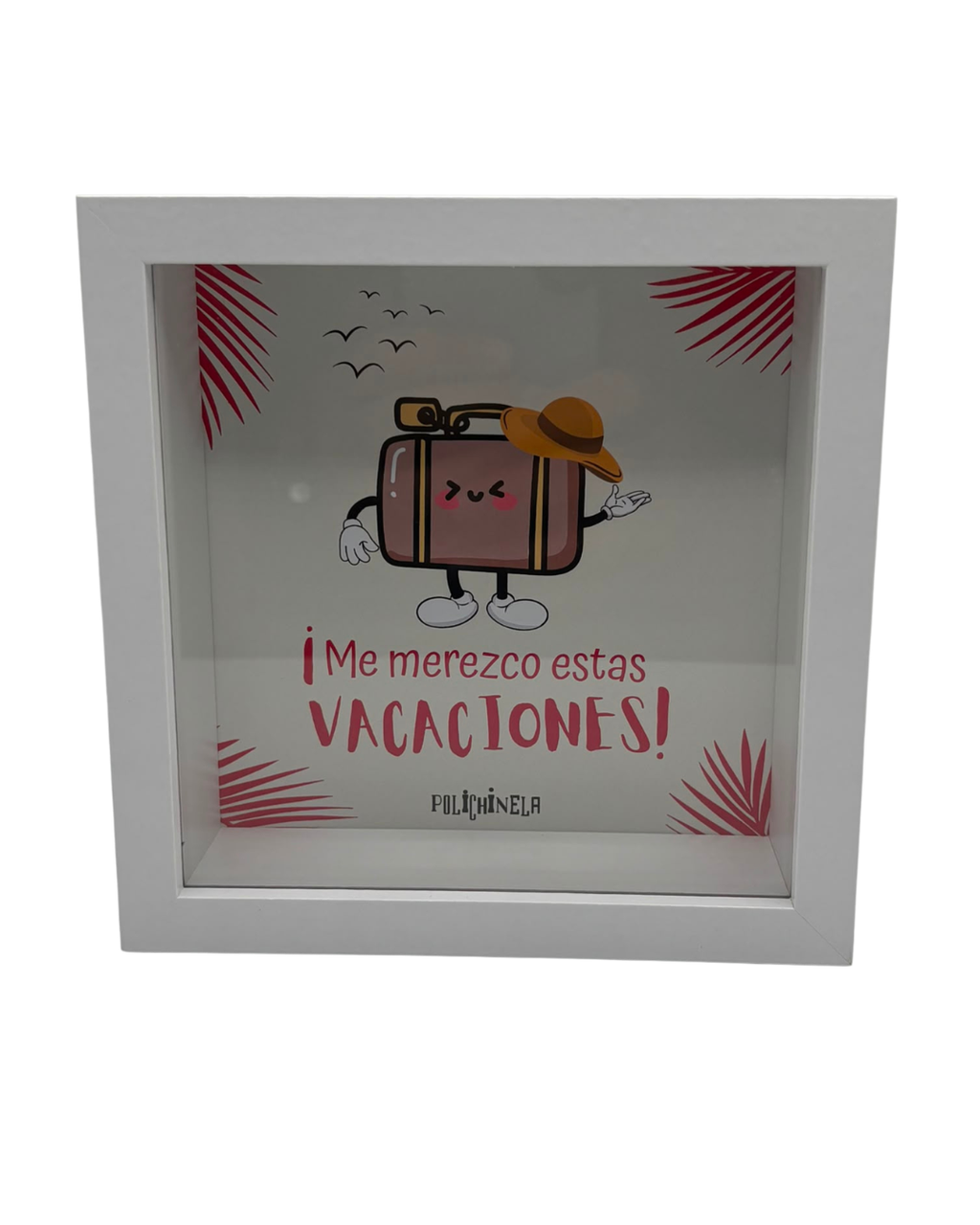 Hucha de Madera "¡Me Merezco Estas Vacaciones!" 15 x 15 cm | Diseño Exclusivo Polichinela