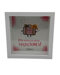 Hucha de Madera "¡Me Merezco Estas Vacaciones!" 15 x 15 cm | Diseño Exclusivo Polichinela