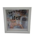 Hucha de Madera "Para Nuestro Viaje" 15 x 15 cm | Diseño Exclusivo Polichinela