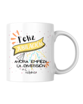 Taza "Feliz Jubilación ahora empieza la diversión"