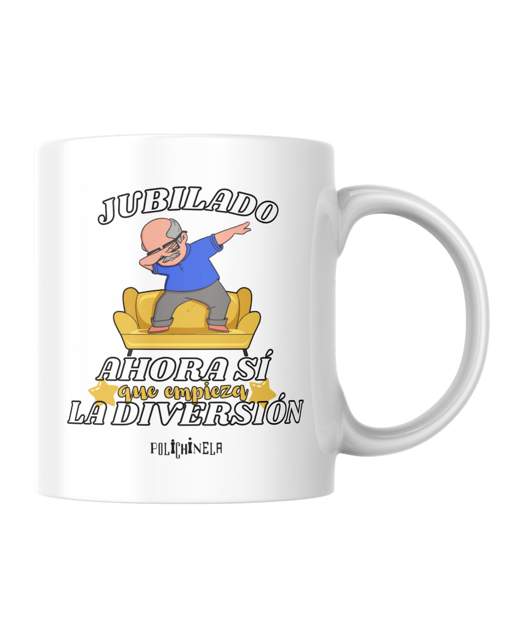 Taza "Jubilado, ahora si que empieza la diversión"