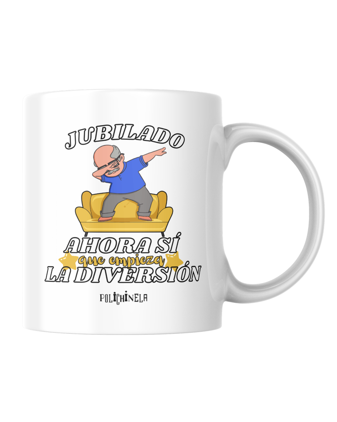 Taza "Jubilado, ahora si que empieza la diversión"