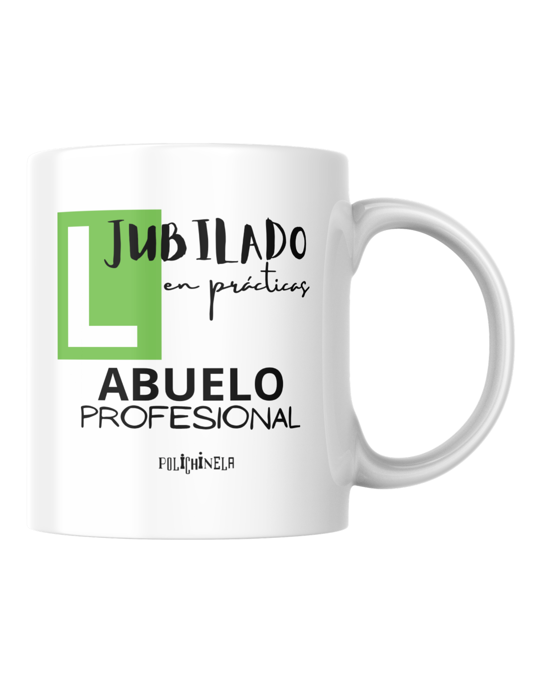 Taza “Jubilado, en prácticas”
