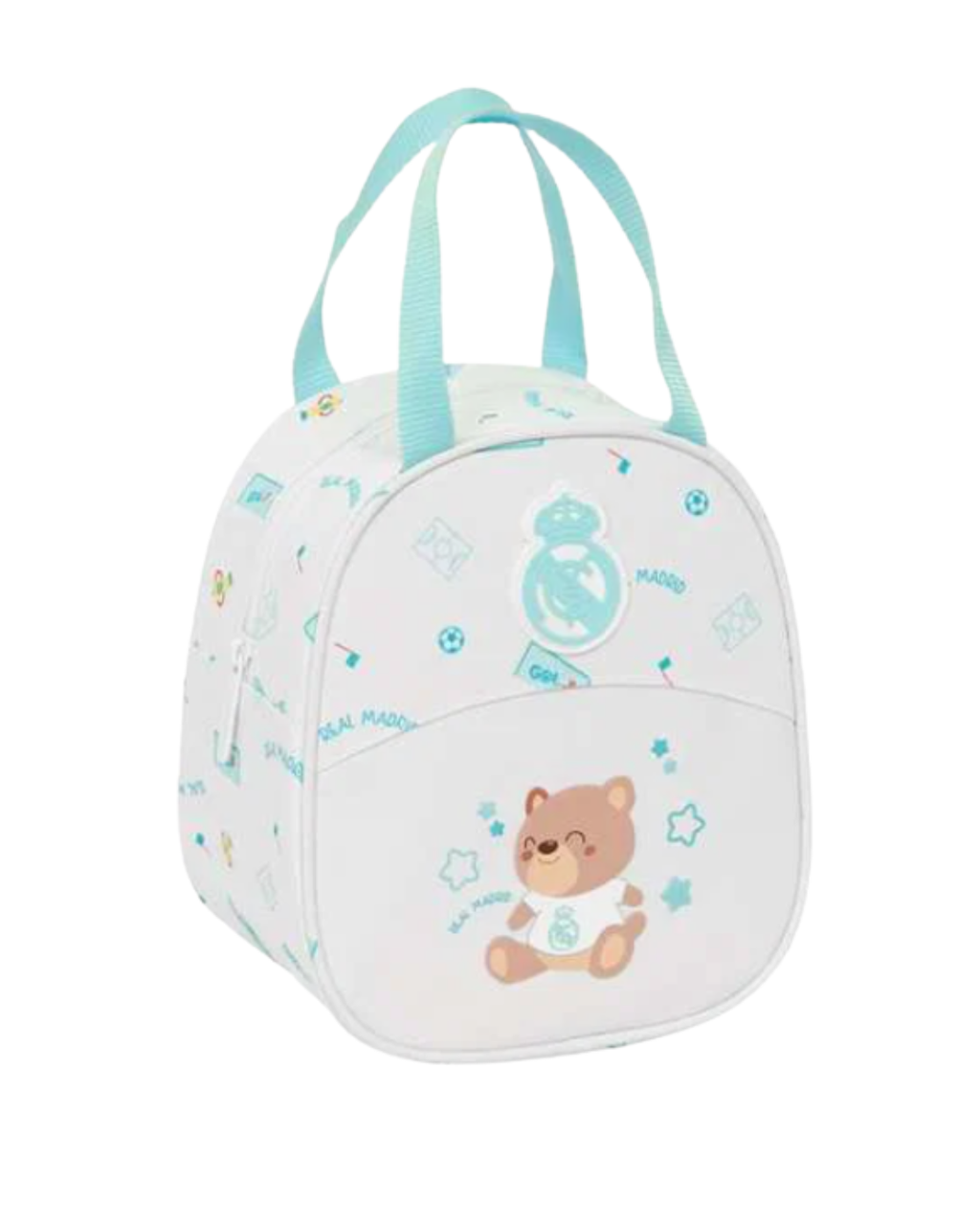 Neceser Termo Infantil Real Madrid Oficial – Porta Alimentos 22 cm Blanca
