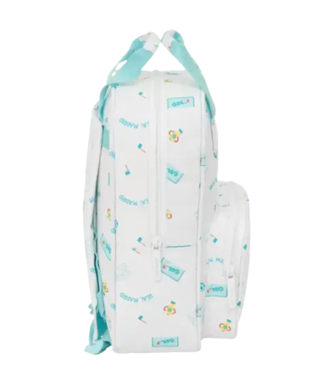 Mochila Infantil Real Madrid Oficial con Osito – 28 cm Blanca