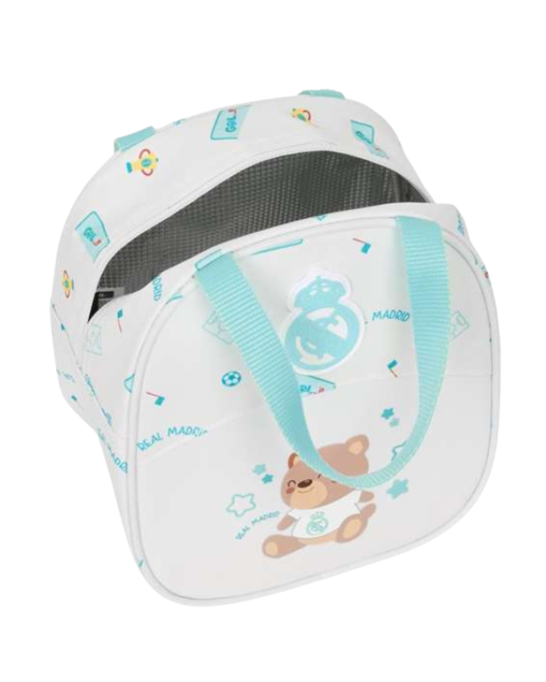 Neceser Termo Infantil Real Madrid Oficial – Porta Alimentos 22 cm Blanca