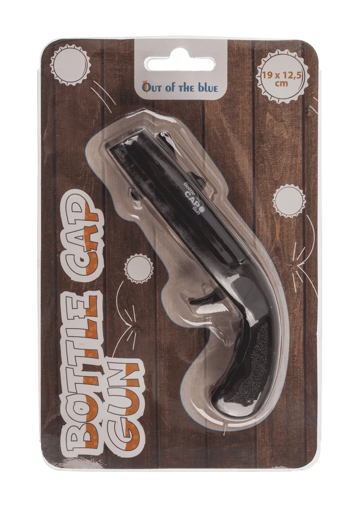 Abrebotellas Bottle Cap Gun en blister vista frontal