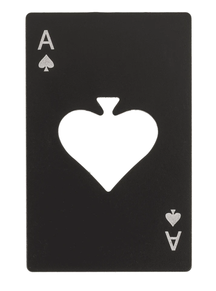 Abrebotellas de metal Poker color negro