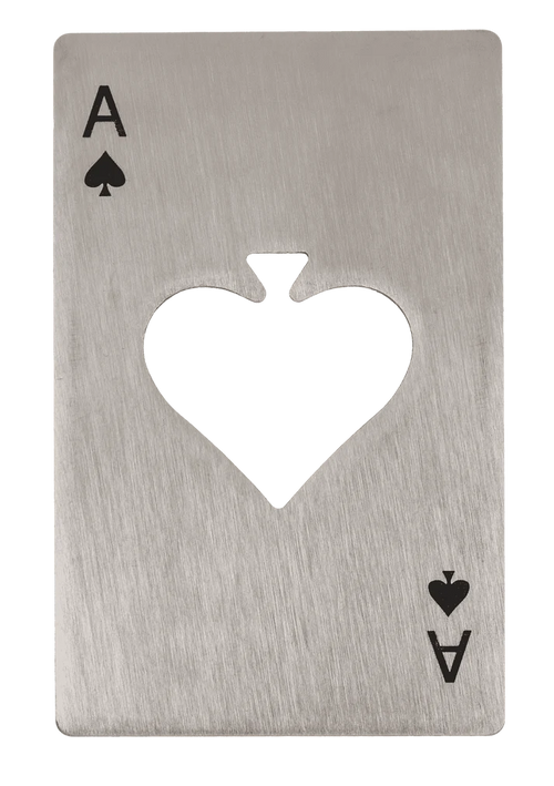 Abrebotellas de metal Poker color plateado