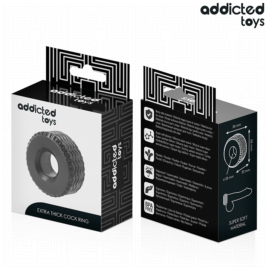 Addicted Toys anillo para el pene extra grueso negro - imagen 2