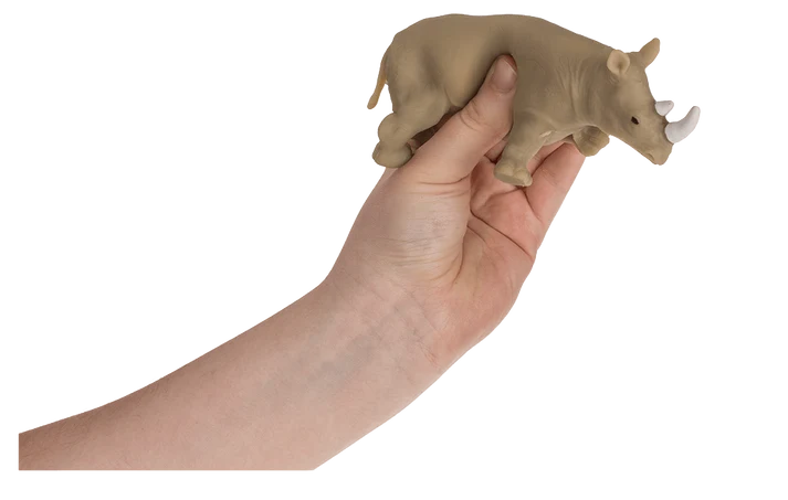 Rinoceronte elástico presionado con la mano