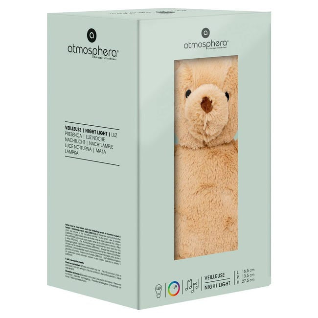 Primer plano de la cara del oso de peluche con luz Adam