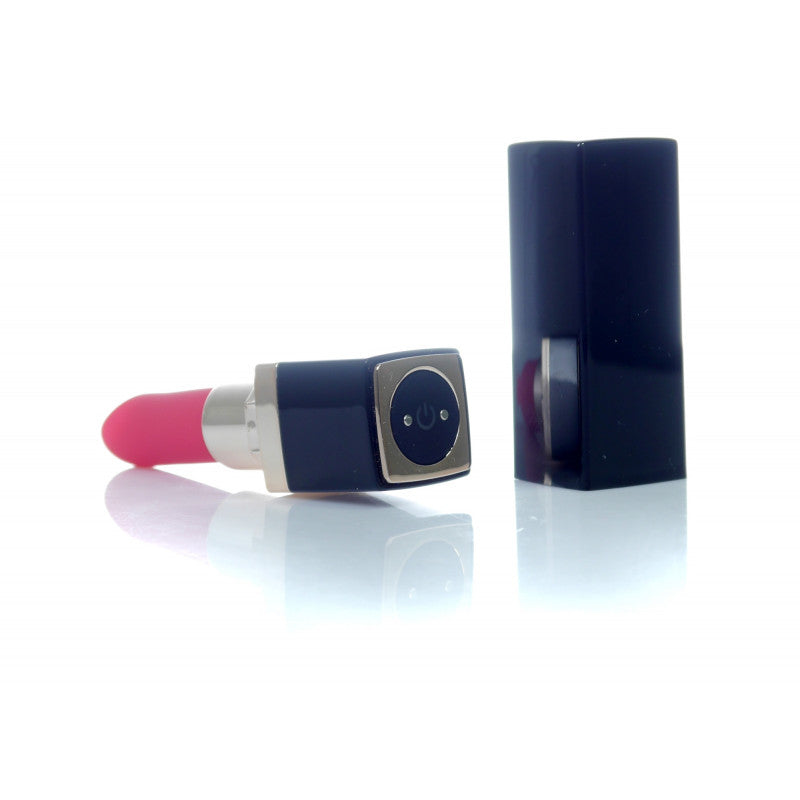 Pintalabios Vibrador Point Recargable 10 modos Negro Rojo